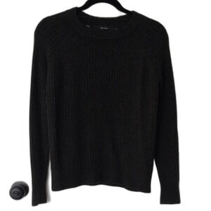 Vero Moda Charcoal Crewneck Sweater XS Ribbed Knit Minimalist Dark Academia